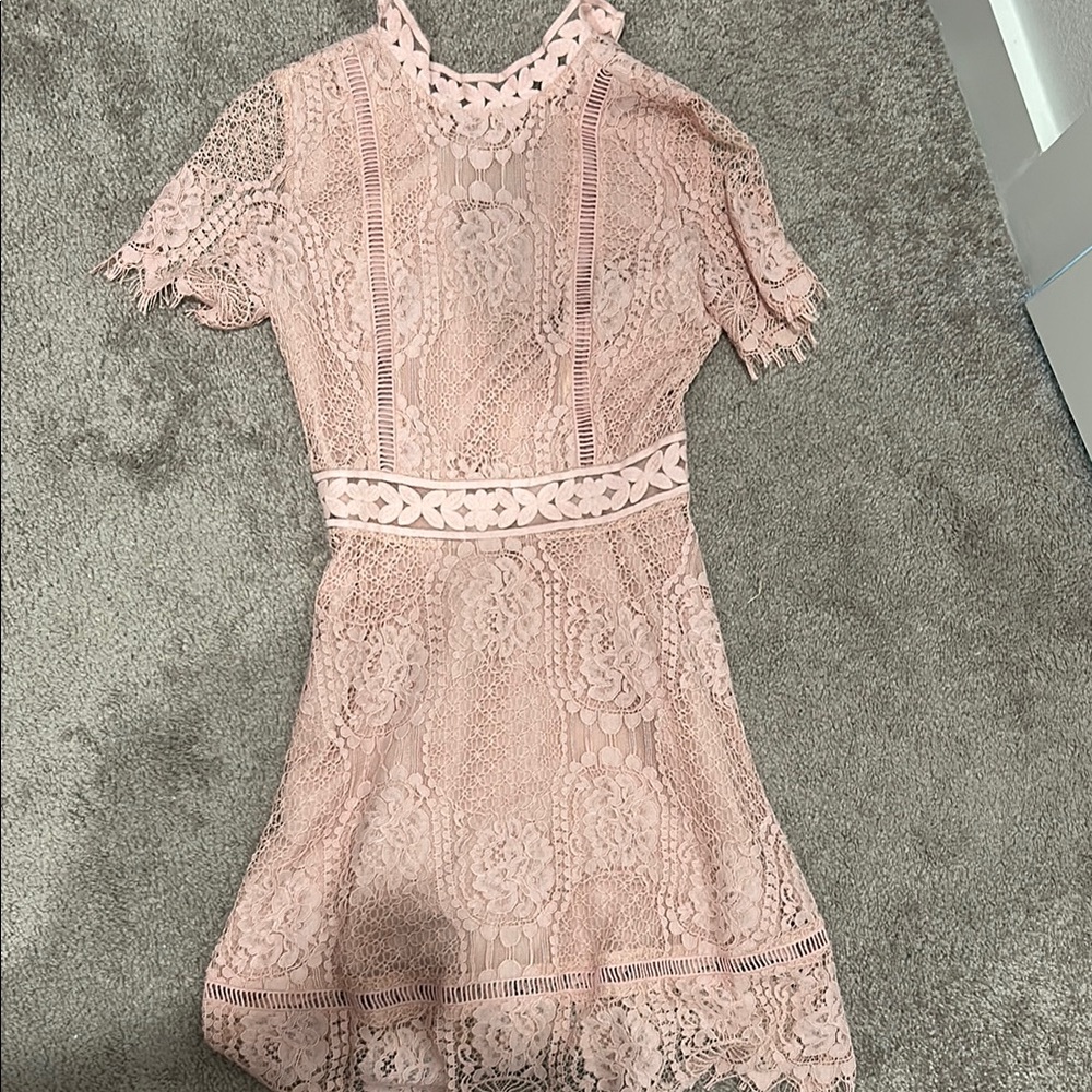 BB Dakota Pink Flutter Sleeve Sheath Dress
